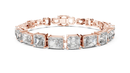 18k White Gold Radiant/Emerald Lab-Grown Diamond Office Wear Bracelet | Pure Carat