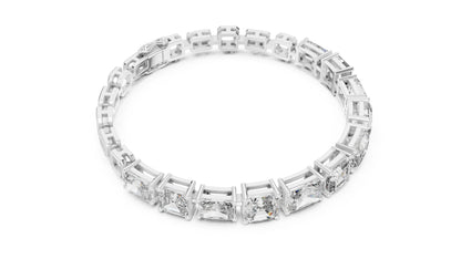 18k White Gold Radiant/Emerald Lab-Grown Diamond Office Wear Bracelet | Pure Carat