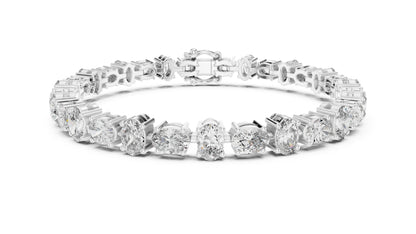 14k Rose Gold Oval Lab-Grown Diamond Everyday Wear Bracelet for Women | Pure Carat