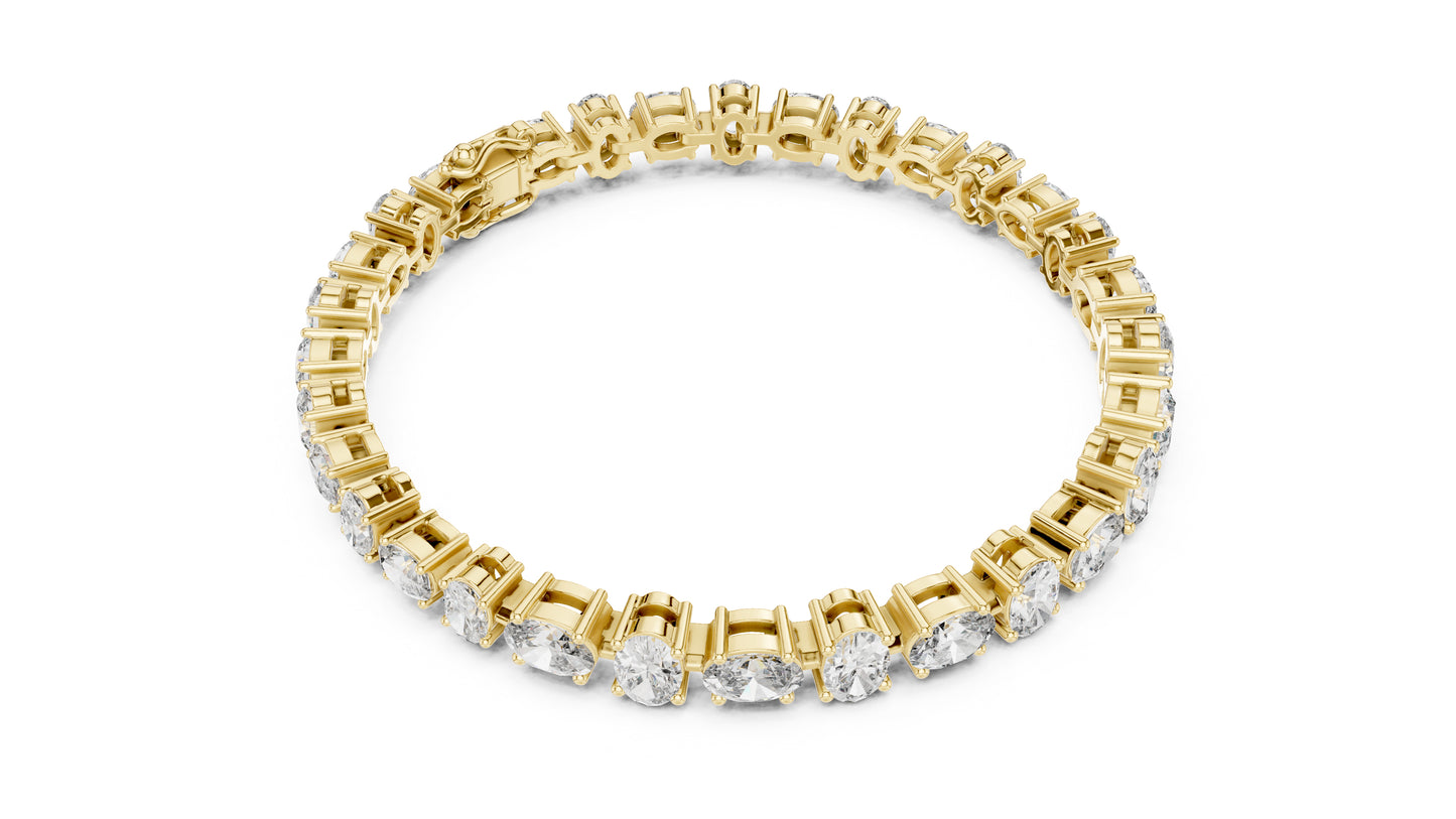 14k Rose Gold Oval Lab-Grown Diamond Everyday Wear Bracelet for Women | Pure Carat