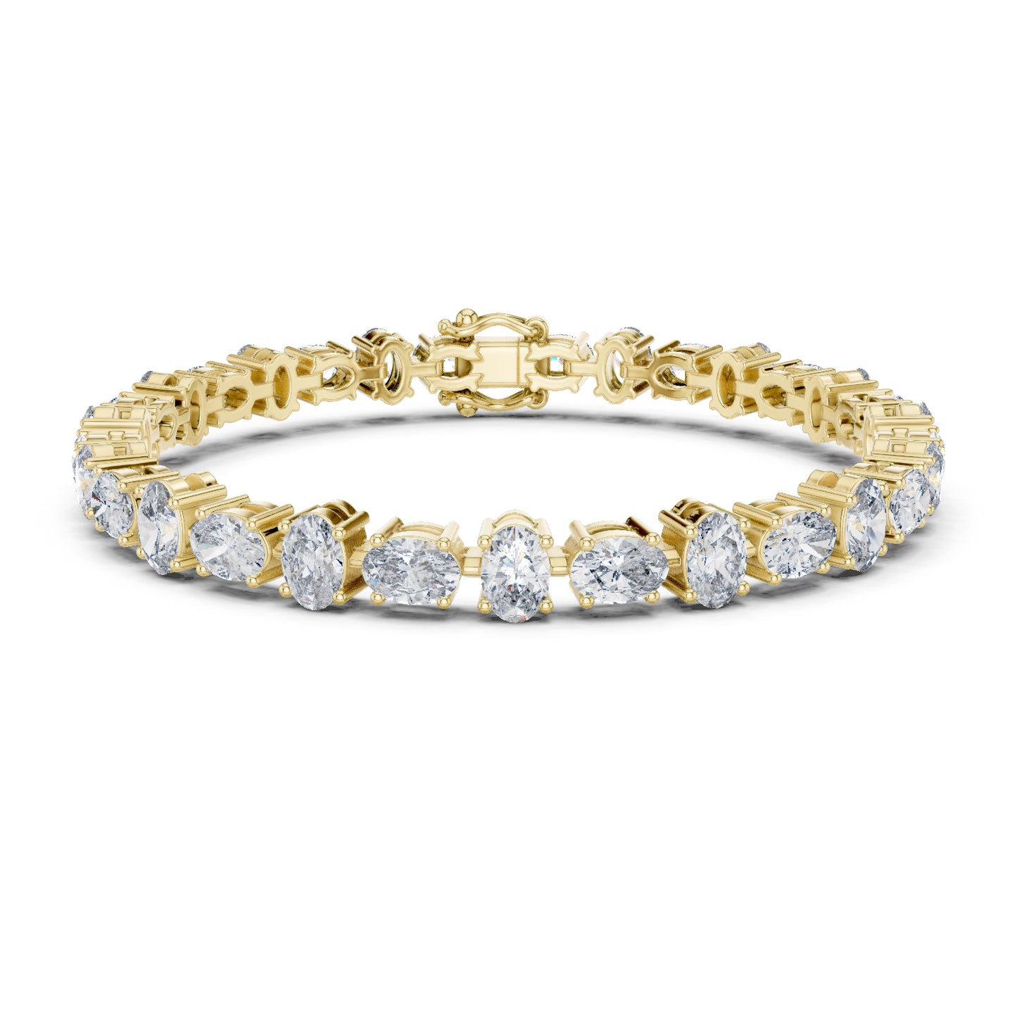 14k Rose Gold Oval Lab-Grown Diamond Everyday Wear Bracelet for Women | Pure Carat