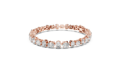 14k Rose Gold Oval Lab-Grown Diamond Everyday Wear Bracelet for Women | Pure Carat