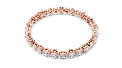14k Rose Gold Oval Lab-Grown Diamond Everyday Wear Bracelet for Women | Pure Carat