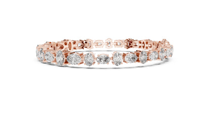 14k Rose Gold Oval Lab-Grown Diamond Everyday Wear Bracelet for Women | Pure Carat
