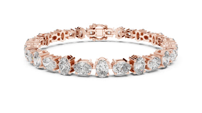 14k Rose Gold Oval Lab-Grown Diamond Everyday Wear Bracelet for Women | Pure Carat