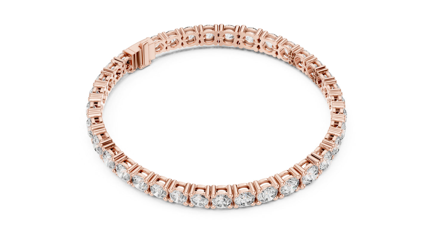 Women’s Wedding Bracelet in 18K Rose Gold – Round Lab-Grown Diamond Design - Pure Carat