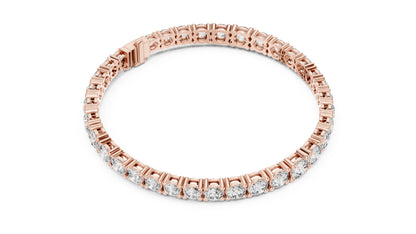 Women’s Wedding Bracelet in 18K Rose Gold – Round Lab-Grown Diamond Design - Pure Carat