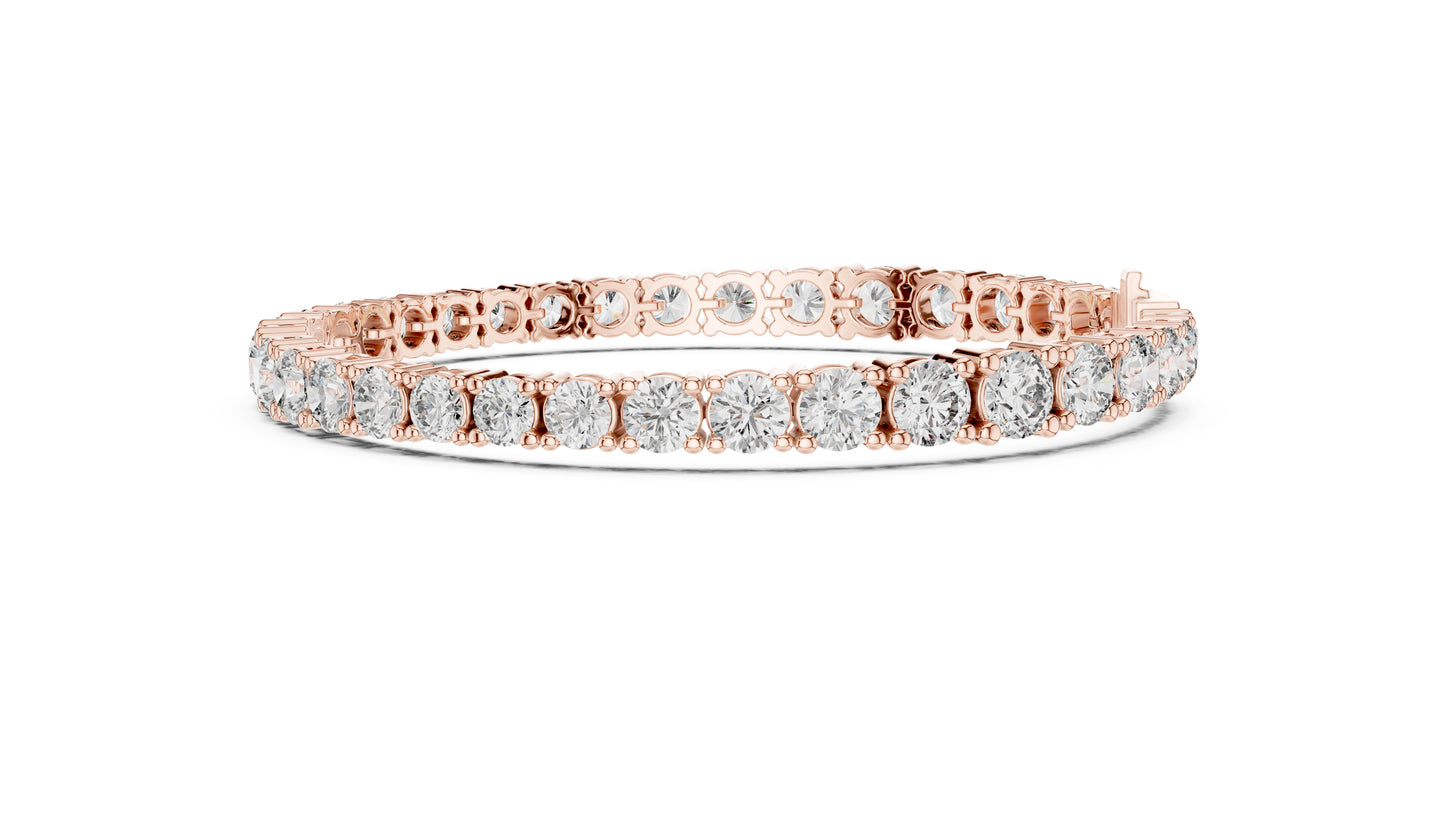 Women’s Wedding Bracelet in 18K Rose Gold – Round Lab-Grown Diamond Design - Pure Carat