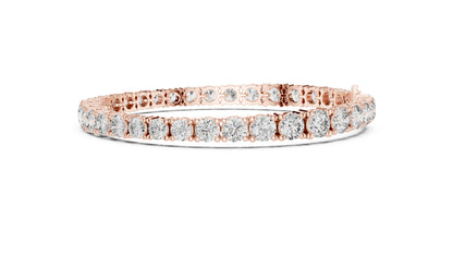 Women’s Wedding Bracelet in 18K Rose Gold – Round Lab-Grown Diamond Design - Pure Carat