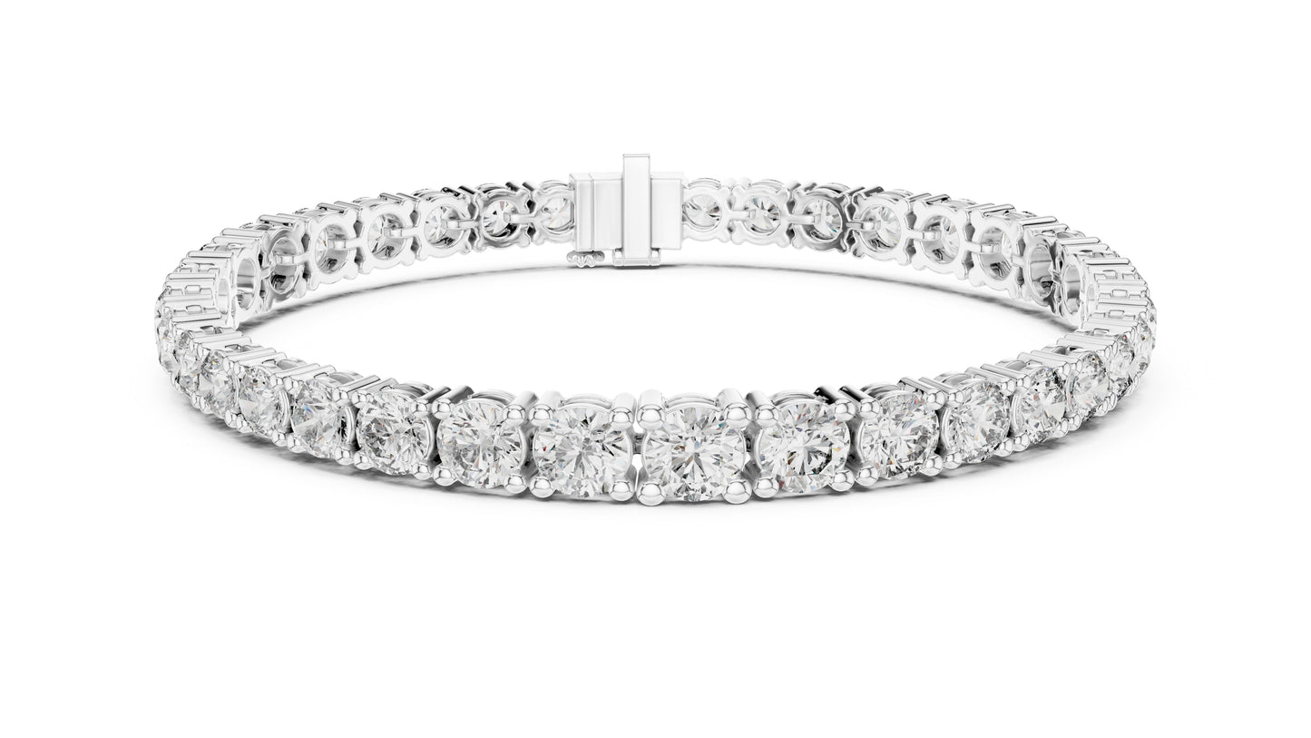 Women’s Wedding Bracelet in 18K Rose Gold – Round Lab-Grown Diamond Design - Pure Carat
