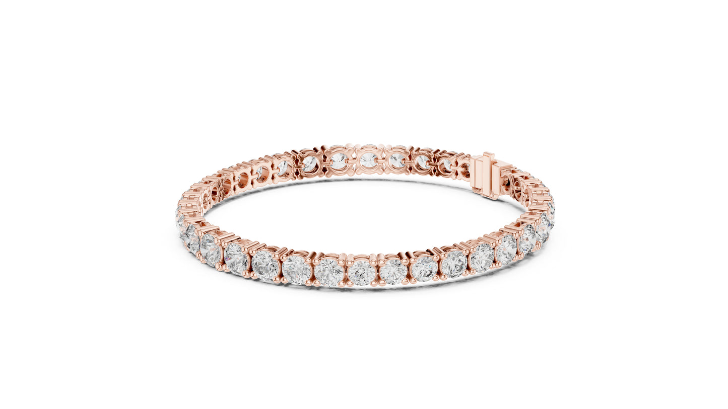 Women’s Wedding Bracelet in 18K Rose Gold – Round Lab-Grown Diamond Design - Pure Carat