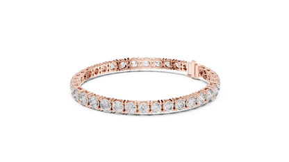 Women’s Wedding Bracelet in 18K Rose Gold – Round Lab-Grown Diamond Design - Pure Carat