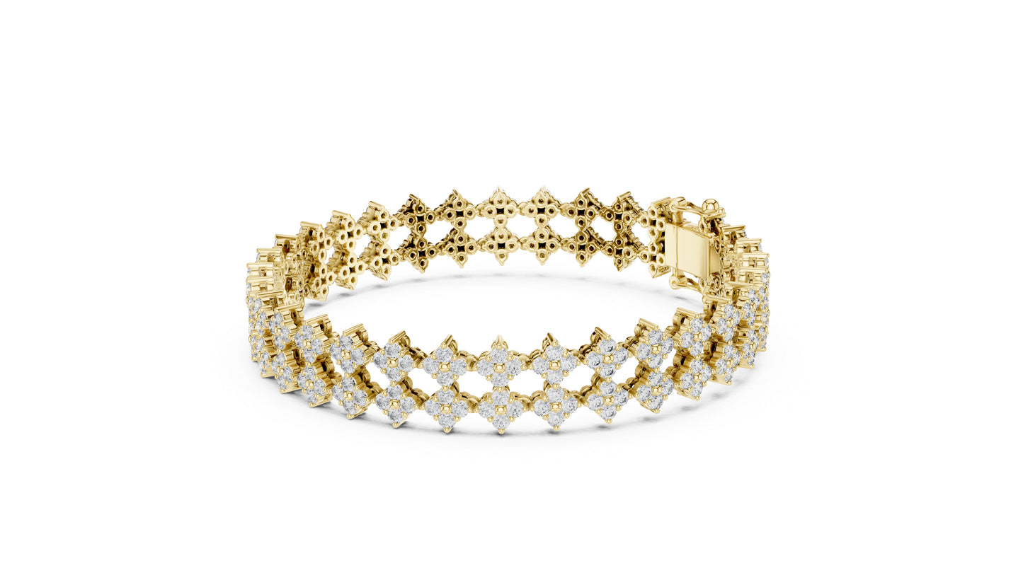18k Yellow Gold Round Lab-Grown Diamond Wedding Bracelet for Women | Pure Carat