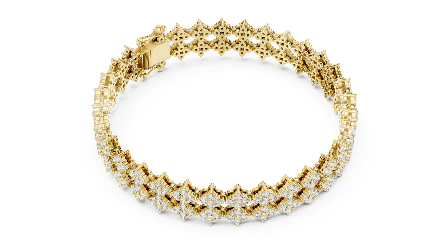 18k Yellow Gold Round Lab-Grown Diamond Wedding Bracelet for Women | Pure Carat