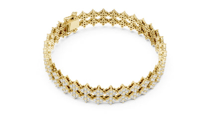 18k Yellow Gold Round Lab-Grown Diamond Wedding Bracelet for Women | Pure Carat