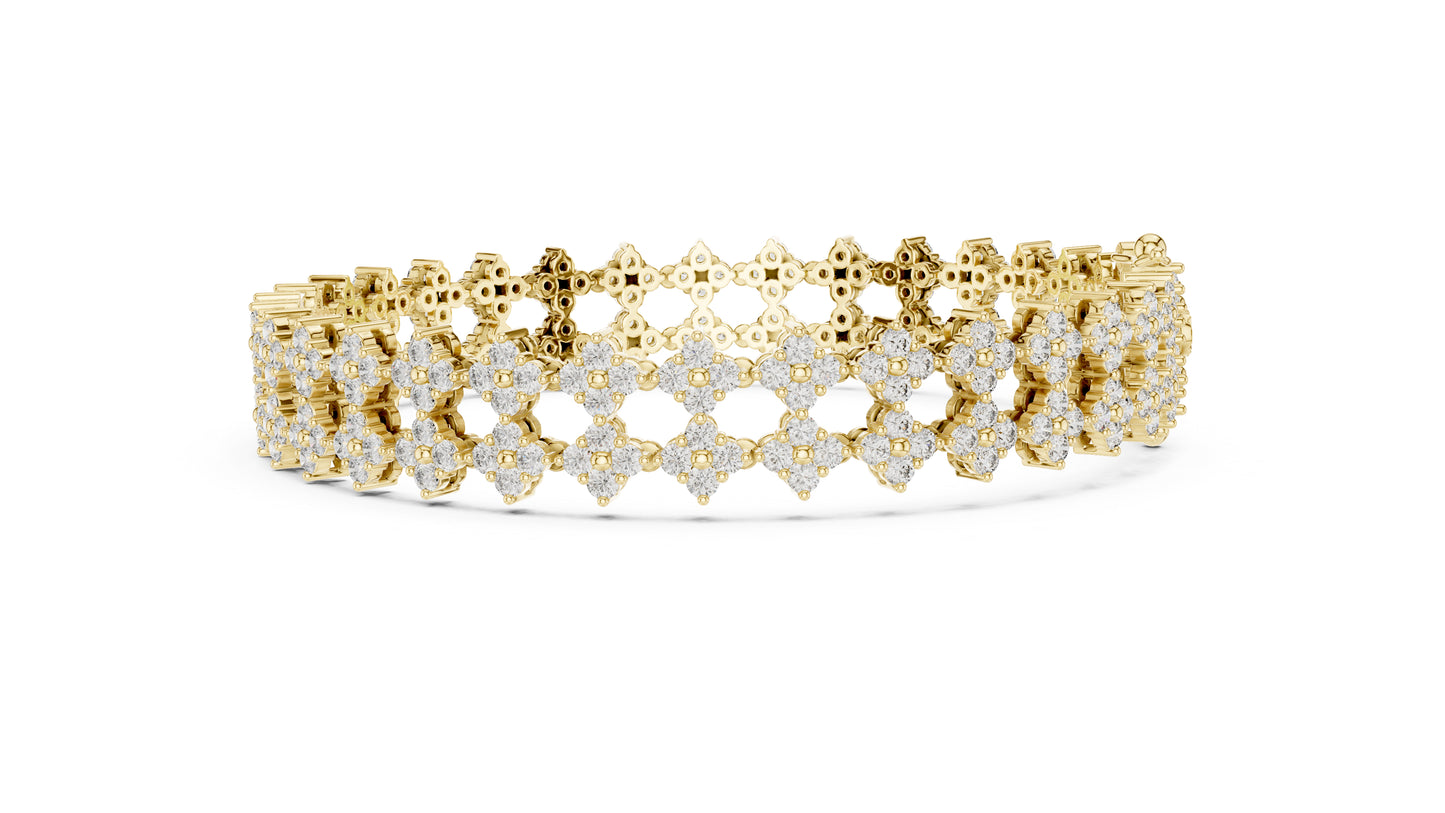 18k Yellow Gold Round Lab-Grown Diamond Wedding Bracelet for Women | Pure Carat
