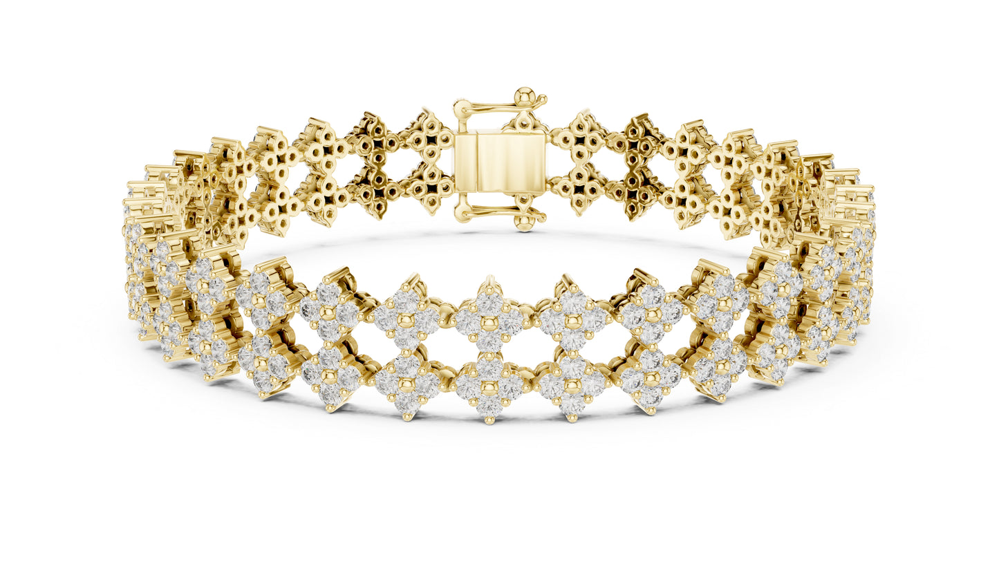 18k Yellow Gold Round Lab-Grown Diamond Wedding Bracelet for Women | Pure Carat