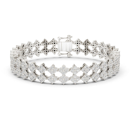 18k Yellow Gold Round Lab-Grown Diamond Wedding Bracelet for Women | Pure Carat