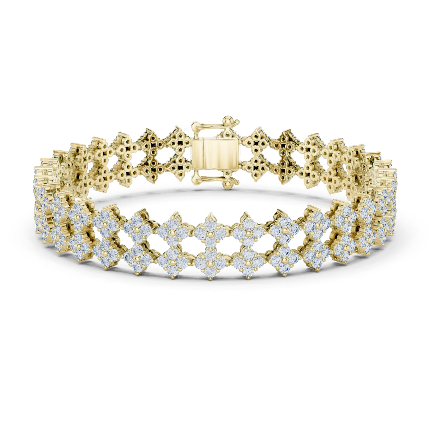 18k Yellow Gold Round Lab-Grown Diamond Wedding Bracelet for Women | Pure Carat