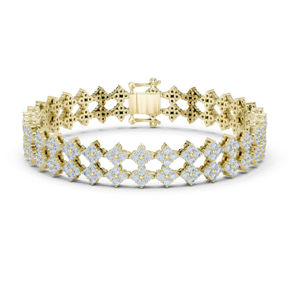 18k Yellow Gold Round Lab-Grown Diamond Wedding Bracelet for Women | Pure Carat