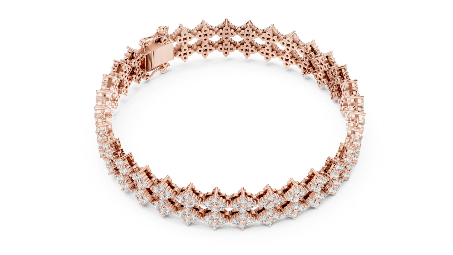 18k Yellow Gold Round Lab-Grown Diamond Wedding Bracelet for Women | Pure Carat