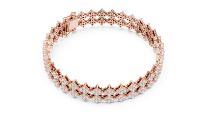 18k Yellow Gold Round Lab-Grown Diamond Wedding Bracelet for Women | Pure Carat