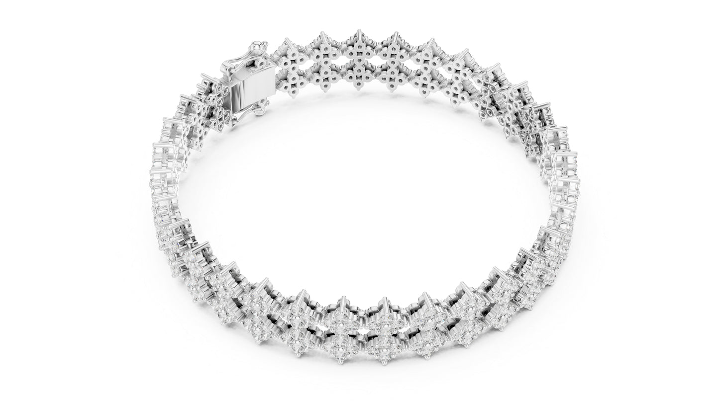 18k Yellow Gold Round Lab-Grown Diamond Wedding Bracelet for Women | Pure Carat