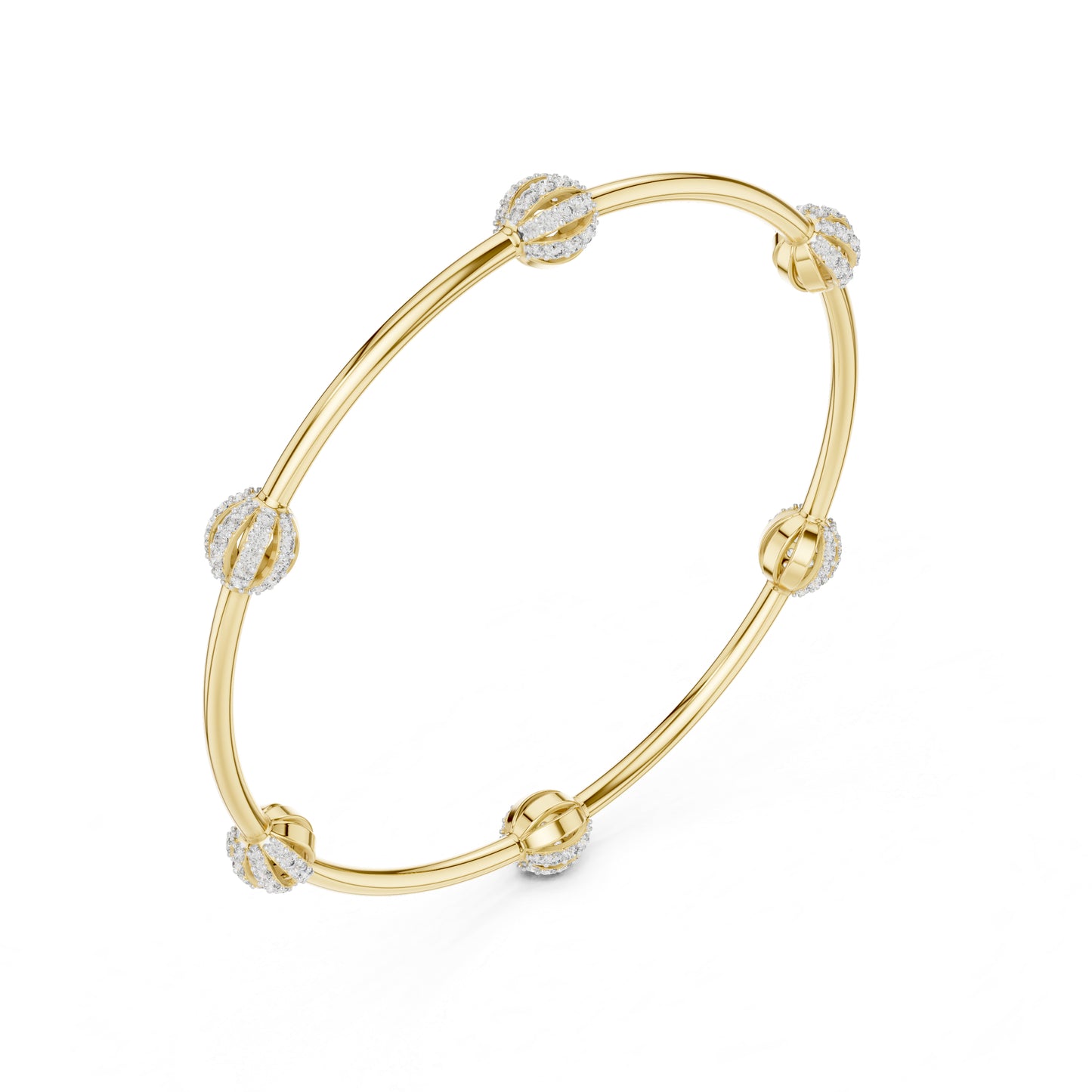 14K Yellow Gold Round Lab-Grown Diamond Bracelet for Women | Wedding Wear | Pure Carat