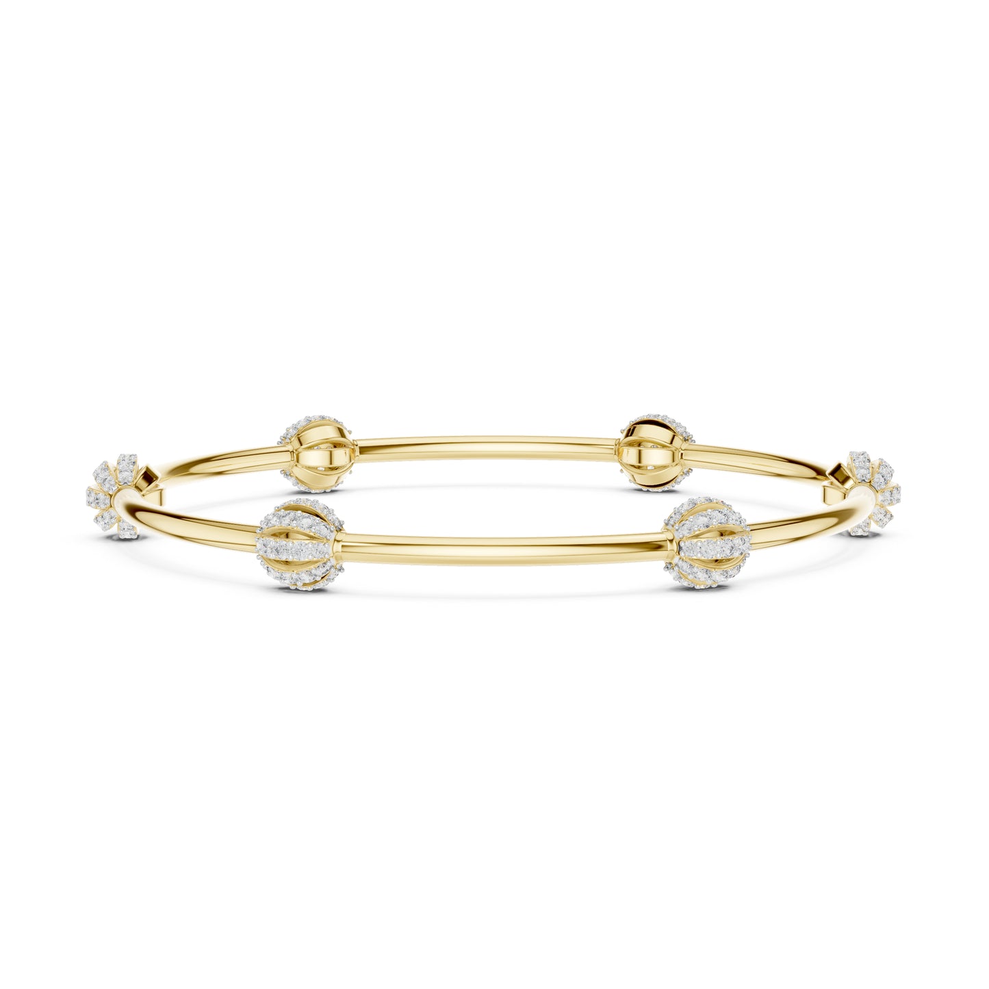 14K Yellow Gold Round Lab-Grown Diamond Bracelet for Women | Wedding Wear | Pure Carat