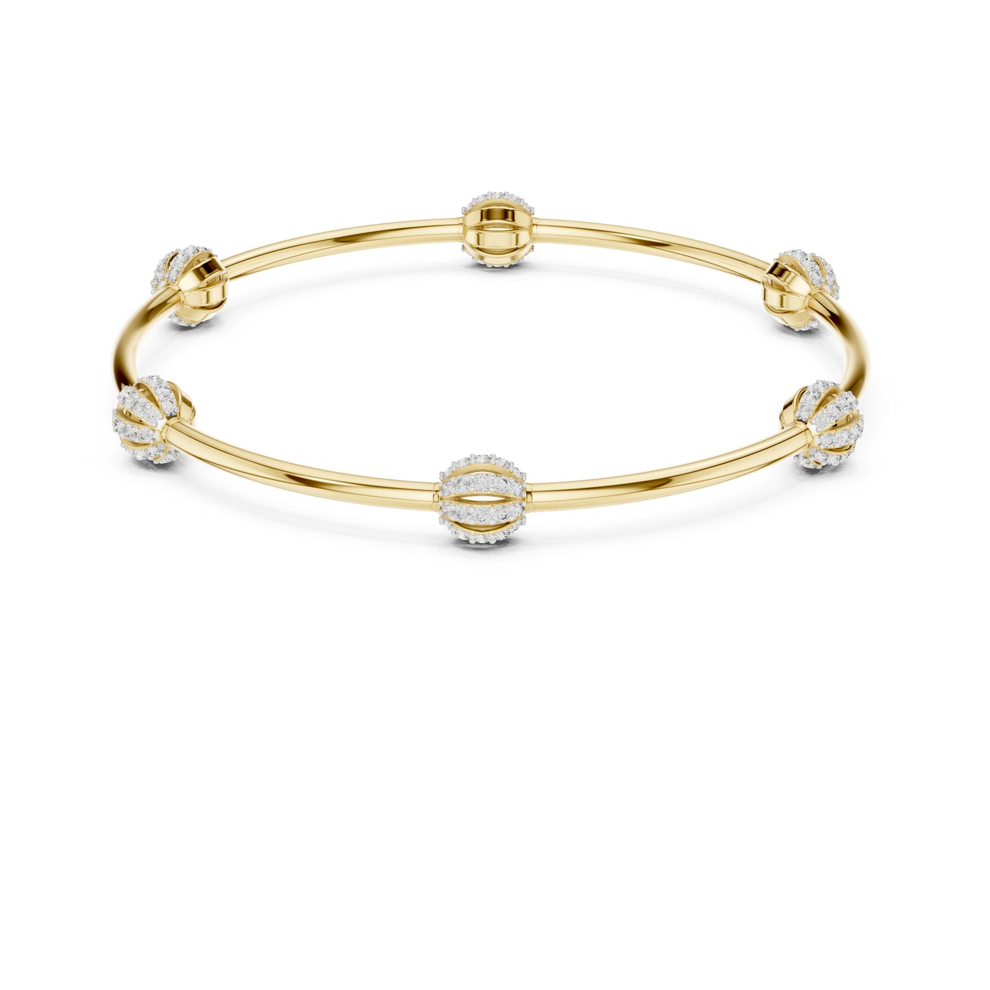 14K Yellow Gold Round Lab-Grown Diamond Bracelet for Women | Wedding Wear | Pure Carat