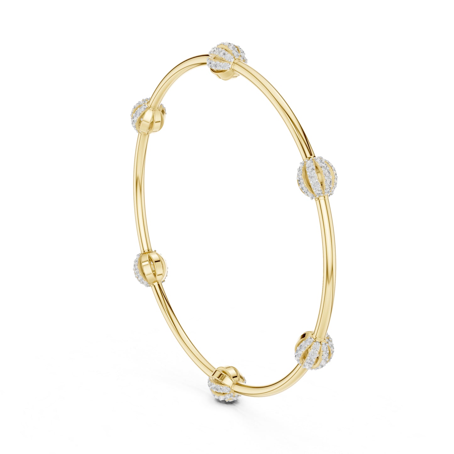 14K Yellow Gold Round Lab-Grown Diamond Bracelet for Women | Wedding Wear | Pure Carat