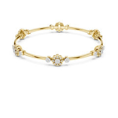 18K Yellow Gold Round Lab-Grown Diamond Bracelet for Women | Everyday Wear | Pure Carat