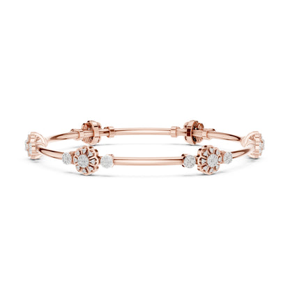 18K Yellow Gold Round Lab-Grown Diamond Bracelet for Women | Everyday Wear | Pure Carat