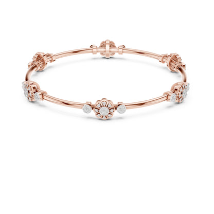 18K Yellow Gold Round Lab-Grown Diamond Bracelet for Women | Everyday Wear | Pure Carat