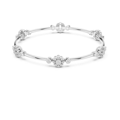 18K Yellow Gold Round Lab-Grown Diamond Bracelet for Women | Everyday Wear | Pure Carat