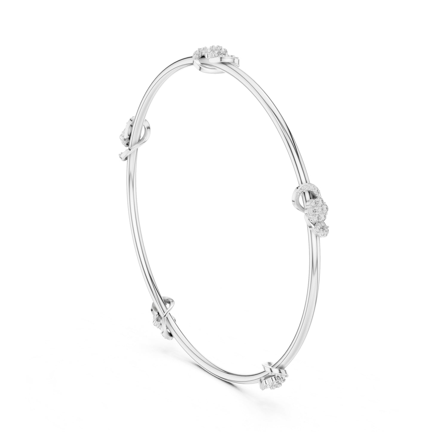 14K White Gold Round Lab-Grown Diamond Bracelet for Women | Engagement Wear | Pure Carat