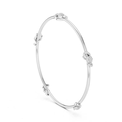 14K White Gold Round Lab-Grown Diamond Bracelet for Women | Engagement Wear | Pure Carat