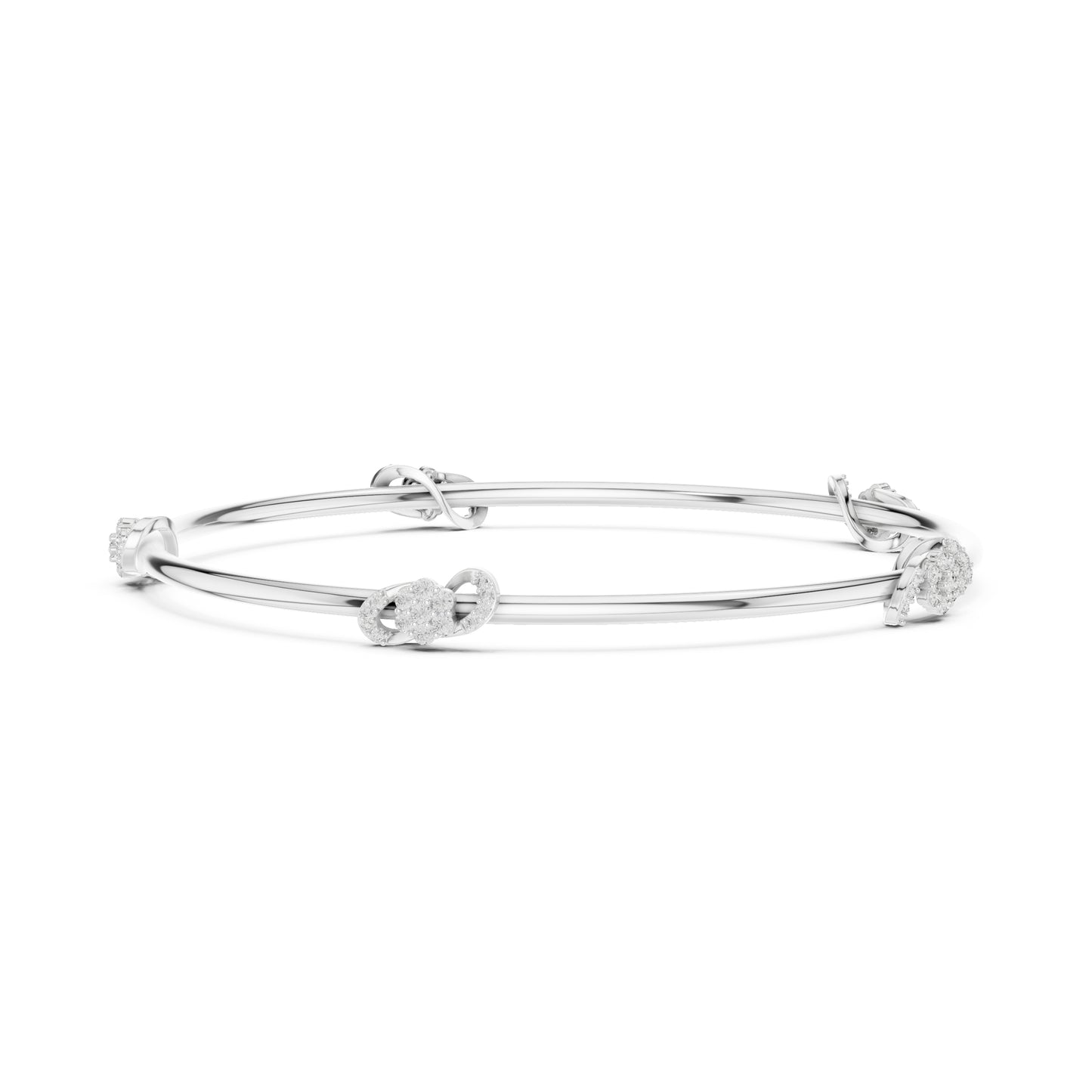 14K White Gold Round Lab-Grown Diamond Bracelet for Women | Engagement Wear | Pure Carat