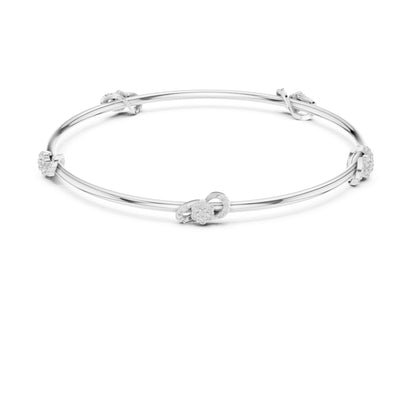 14K White Gold Round Lab-Grown Diamond Bracelet for Women | Engagement Wear | Pure Carat