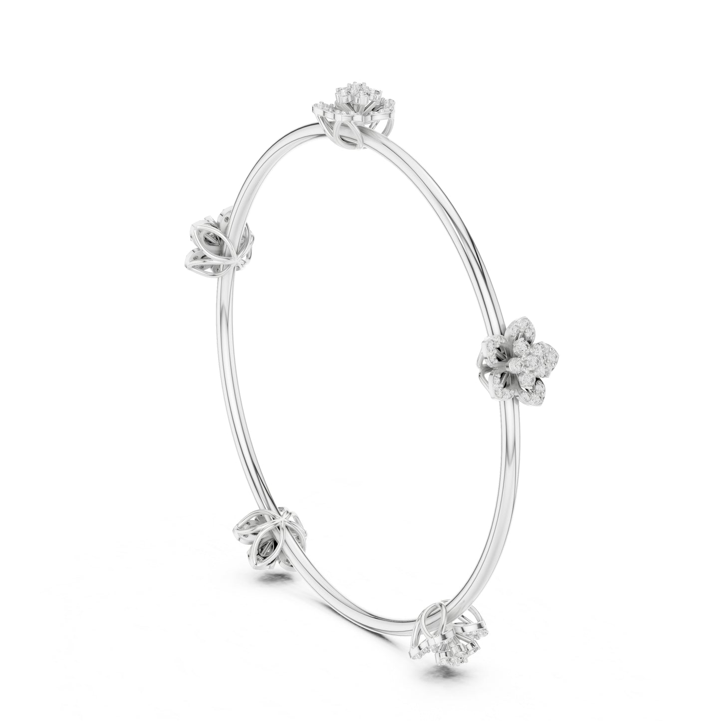 18K White Gold Round Lab-Grown Diamond Bracelet for Women | Office Wear | Pure Carat