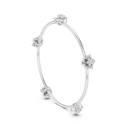 18K White Gold Round Lab-Grown Diamond Bracelet for Women | Office Wear | Pure Carat