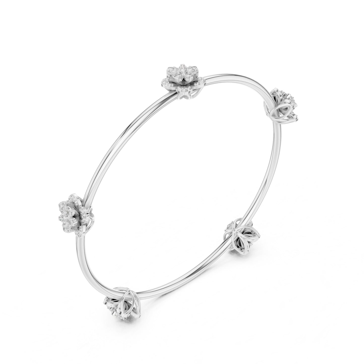 18K White Gold Round Lab-Grown Diamond Bracelet for Women | Office Wear | Pure Carat