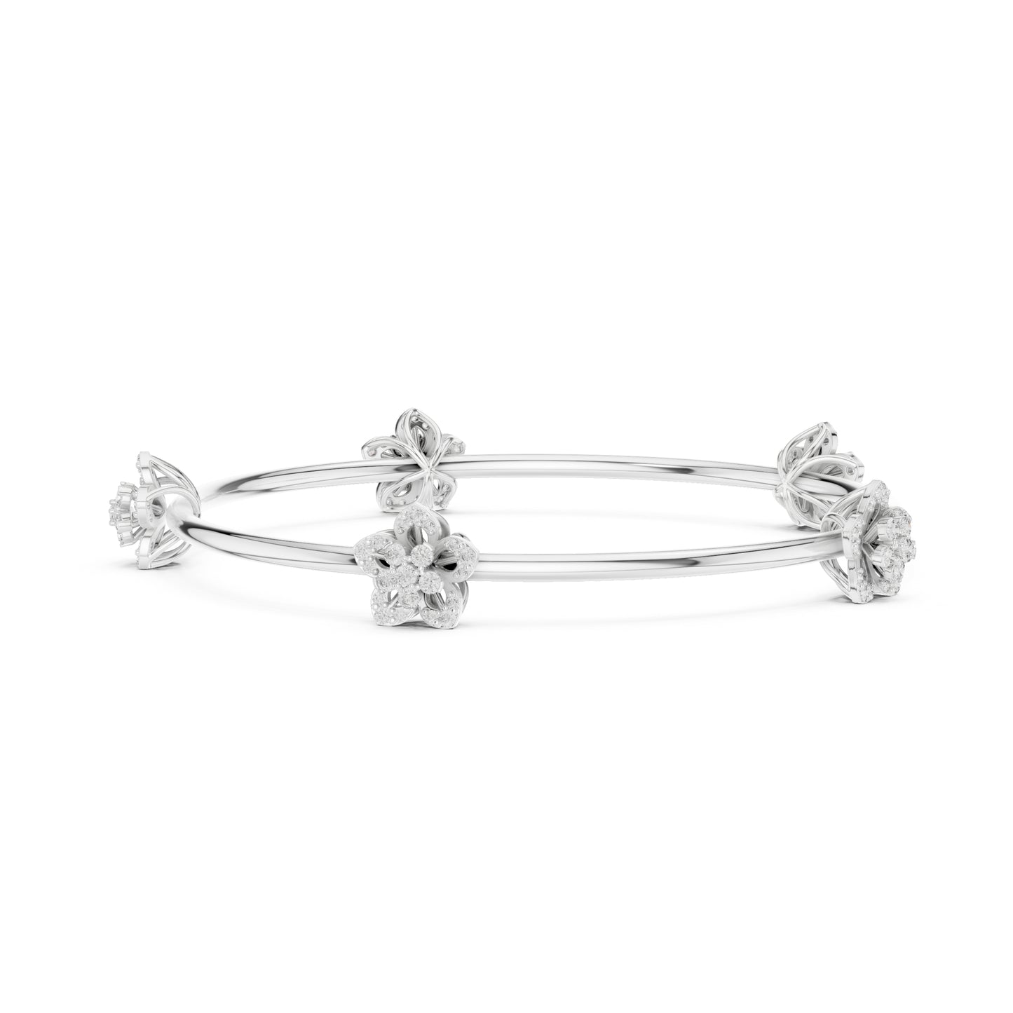 18K White Gold Round Lab-Grown Diamond Bracelet for Women | Office Wear | Pure Carat