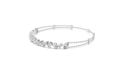 14K Yellow Gold Emerald, Marquise & Oval Lab-Grown Diamond Bracelet for Women – Pure Carat