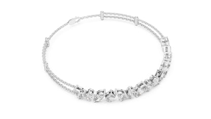 14K Yellow Gold Emerald, Marquise & Oval Lab-Grown Diamond Bracelet for Women – Pure Carat