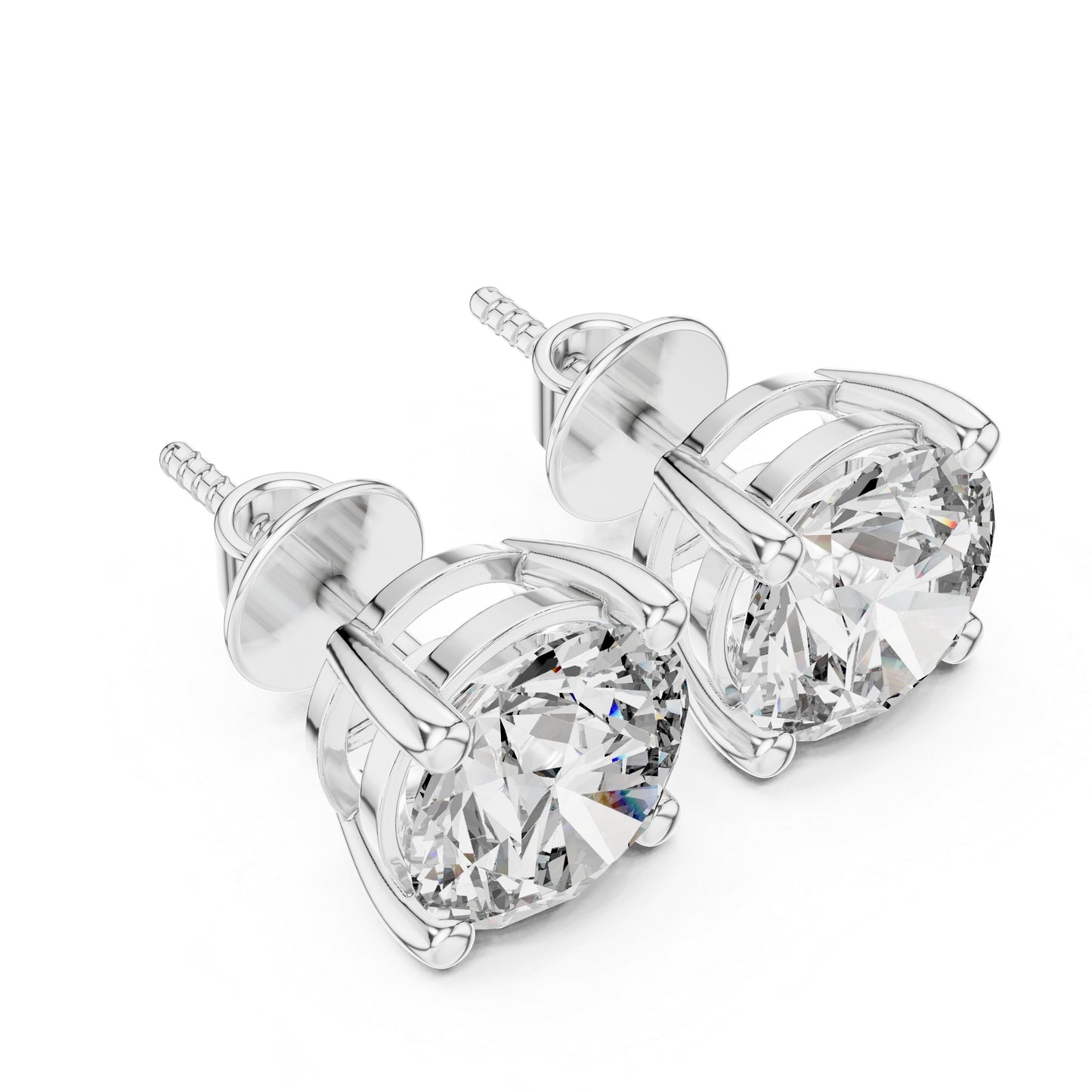 14K Rose Gold Round Lab-Grown Diamond Earrings for Women | PureCarat