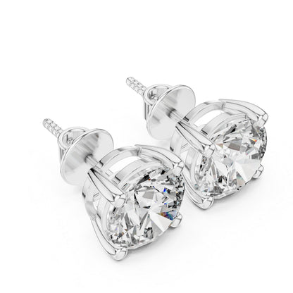 14K Rose Gold Round Lab-Grown Diamond Earrings for Women | PureCarat