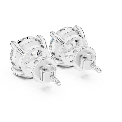 14K Rose Gold Round Lab-Grown Diamond Earrings for Women | PureCarat
