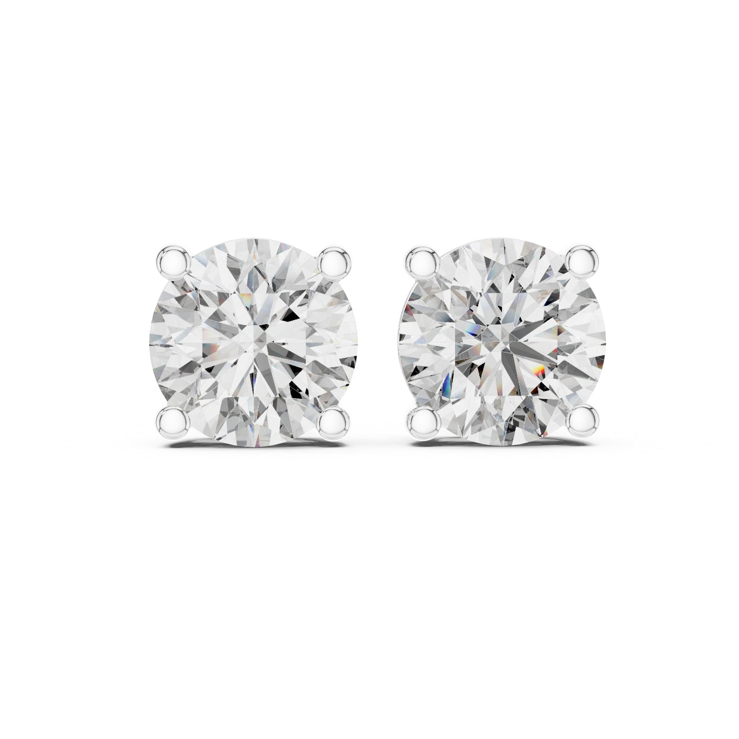 14K Rose Gold Round Lab-Grown Diamond Earrings for Women | PureCarat