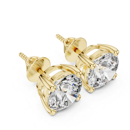 14K Rose Gold Round Lab-Grown Diamond Earrings for Women | PureCarat